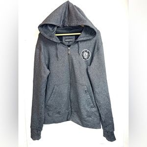 Hook Move black and grey zip up hoodie L